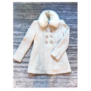 Guess Cream Boucle Pea Coat